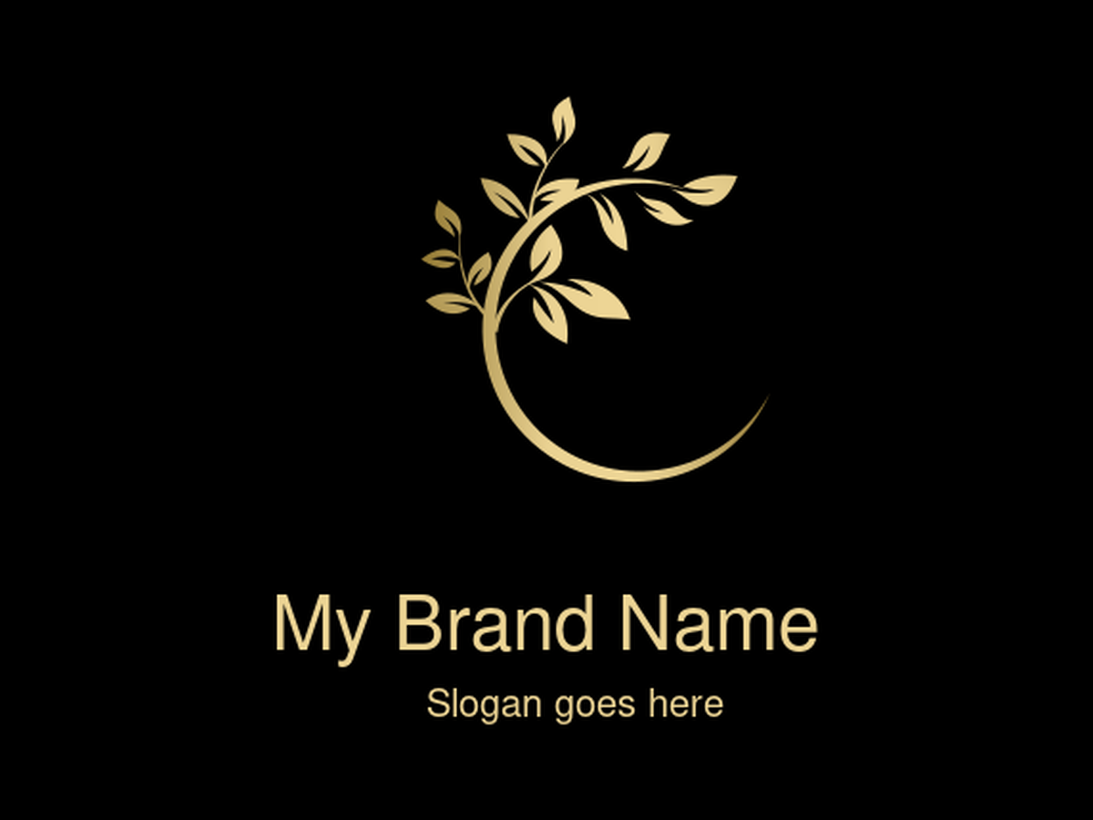 Golden Growth and Natural Beauty Logo Design